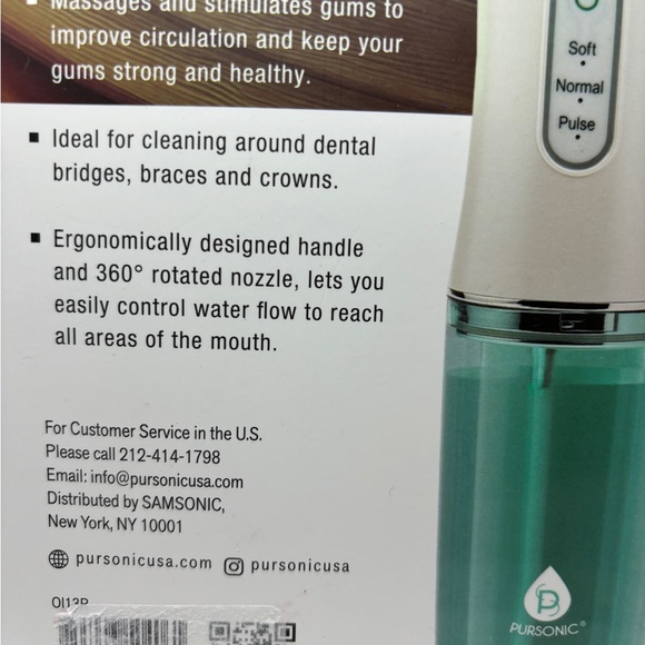 Pursonic USB Rechargeable Oral Irrigator Water Flosser White NWB - Picture 7 of 8